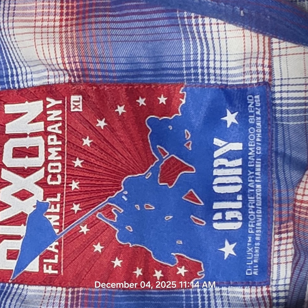 Dixxon Flannel Company Shirt Mens XL Blue Red Glory Plaid Button Front - Picture 3 of 5